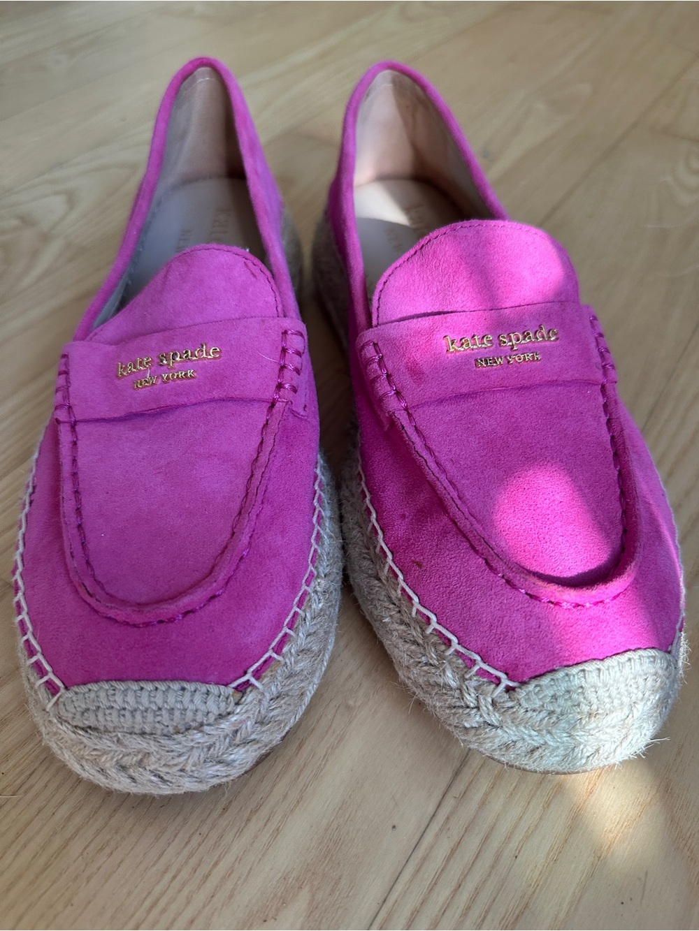 Kate Spade Hot Pink Suede Espadrille Platforms 8.5